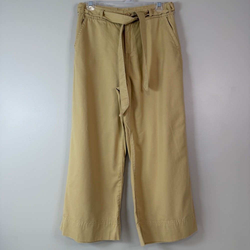 Vanilla Star Wide Leg Crop Pants Womens Size M Tie Waist High Rise Utility Boho